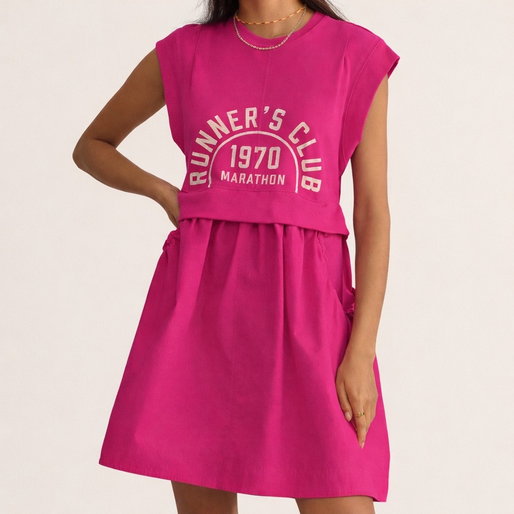 NWT 🆕 ✨Anthropologie Daily Practice Gardenia Muscle Tank Twofer Dress - XS